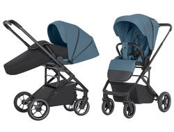 Коляска прогулочная Carrello Alfa CRL-5508 Indigo Blue 2024 (накидка черная)