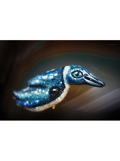 Волшебная брошь в виде пингвина с сапфиром &quot;Сердце Ванадис&quot;