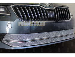 Защита радиатора Skoda Superb 2015- (2 части) chrome PREMIUM