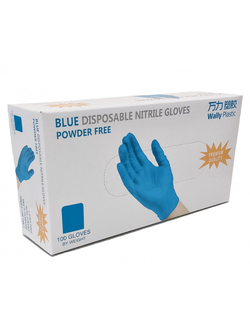 Перчатки одноразовые нитриловые, синие, 100 шт. в упаковке