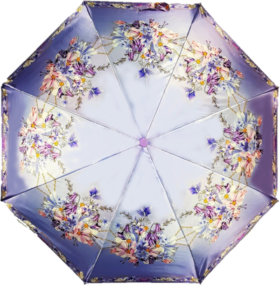 Зонт женский автоматический Цветы DINIYA (сатин), 6 видов