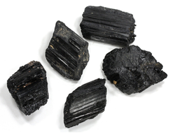 Турмалин чёрный шерл в ассортименте, кристалл /фрагмент кристалла, Бразилия (34-45 мм, 26-28 г) №29746