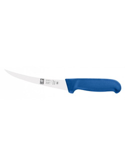 Нож обвалочный 150/290 мм. изогнутый, полугибкое лезвие, синий SAFE Icel /1/6/