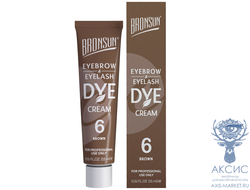Крем-краска для бровей и ресниц BRONSUN, цвет коричневый #6, 15 мл