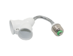 Переходник Ecola гибкий с цоколя E27 на 2хE27 150мм Белый УП.6!! A7F27WEAY