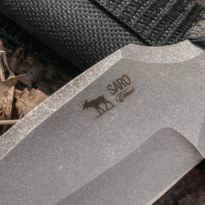 нож Лис 7 сталь AUS6, рукоять шнур, цвет черный. Ножны ABS с подвесом Molle.