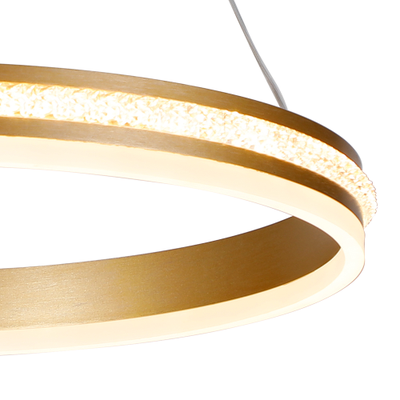 Feron св-к-люстра подвес св/д 60W(4200lm) 4000K 4K золото 500x500x1200 AL5888 SHINNING RING 41698