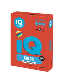 Бумага цветная IQ color, А4, 80 г/м2, 100 л., интенсив, кораллово-красная, CO44