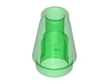 Cone 1 x 1 with Top Groove, Trans-Green (4589b / 4567333)