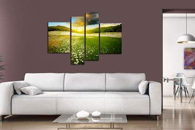 Модульная картина "Ромашки на солнце"