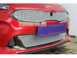 Защита радиатора для KIA Stinger 2018- chrome верх PREMIUM