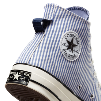 Кеды Converse Chuck 70 Crafted Stripe голубые высокие в полоску