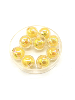 Бусины пластиковые фигурные, 10 мм двойной шар желтый