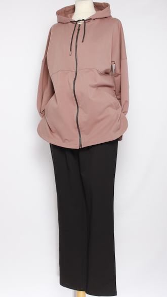 КОСТЮМ ЖАКЕТ НА МОЛНИИ И БРЮКИ "СПОРТ"  бежевый р.46-50