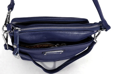 (АРТИКУЛ: 7997/1/4) СУМКА ЖЕНСКАЯ НЕБОЛЬШАЯ, НАТУРАЛЬНАЯ КОЖА, ЧЕРНАЯ, ТРИ ОТДЕЛЕНИЯ, С ДВУМЯ РЕМНЯМИ