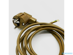 Шнур сетевой 2.0 метра евровилка золото-бронза