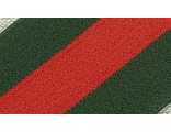 ЛАМПАСЫ №19  ш.2,5 см (10м)  зелёная-красная-зелёная полосы РЕЗИНКА.