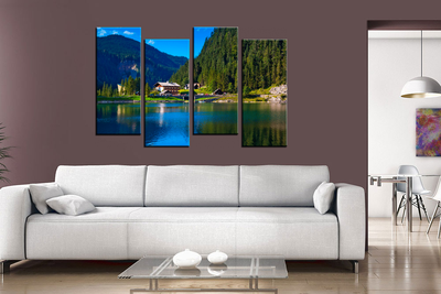 Модульная картина "Отдых у реки"