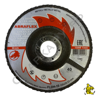 Круг лепестковый торцевой Abraflex FLDH-10 125x22 P40 конический по металлу, цветным металлам
