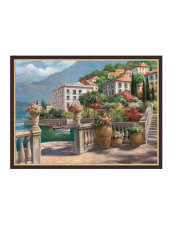 картина в раме 70 х 100 см  с Южным пейзажем  T.C. Chiu - Lago di Como II