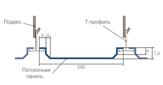 Кассетный потолок SKY T15 цвет Алюминий матовый