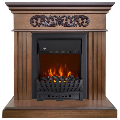 Электрокамин Кари LO с очагом Aspen Black