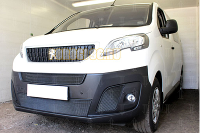 Защита радиатора Peugeot Expert 2018- (2 части) black центральные