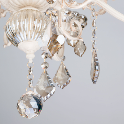 Люстра с тонированным хрусталем 3281/5 белый с золотом/тонированный хрусталь Strotskis Eurosvet