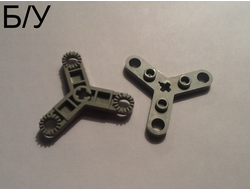 ! Б/У - Technic, Plate Rotor 3 Blade with Toothed Ends and 3 Studs (Propeller), Light Gray (2712 / 271202 / 271252) - Б/У