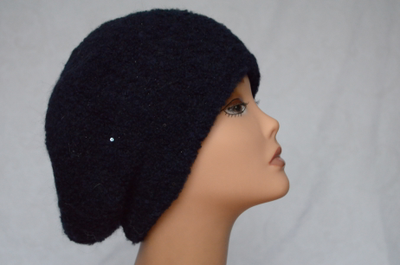 Синий мохнатый вязаный берет женский Италия Vizio 6405 фото