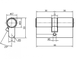 Ключевой цилиндр Rucetti ключ/ключ (60 мм) R60C AB Цвет - Античная бронза