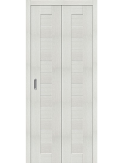 Складная дверь с эко шпоном Порта-21 Bianco Veralinga