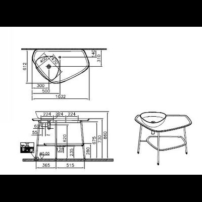 КЕРАМИЧЕСКАЯ СТОЛЕШНИЦА VITRA PLURAL, 100 СМ, ЛЕВОСТОРОННЯЯ, ЦВЕТ МАТОВЫЙ БЕЛЫЙ, 62571
