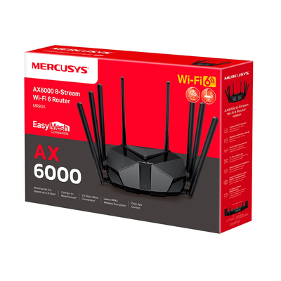 Wi-Fi роутер Mercusys MR90X (AX6000) Черный