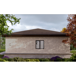 Дом одноэтажный с 3 спальнями 104.28м², терраса 9.55 м² (S76)