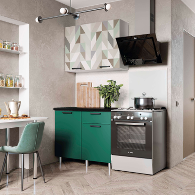 Ева 1 м кухонный гарнитур Геометрия/М07(Зеленый лес)