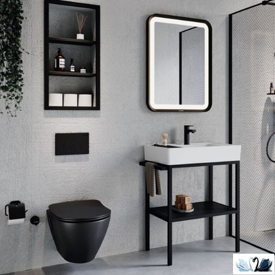 Унитаза CREAVIT Terra TP325-11SM00E-0000, черный, матовый в интерьере