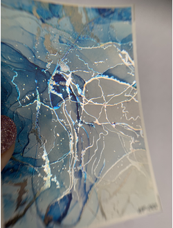 Слайдеры фольгированная акварель Alcohol Ink NF-002 SILVER
