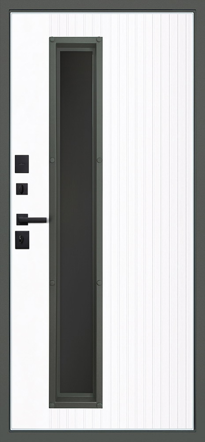 Стальная дверь   Барс с окном (терморазрыв 3к). Заказная модель.