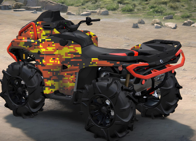 Комплект виниловых наклеек для квадроцикла BRP Outlander MAX XT-P 1000R G3 защищенные броней #10463