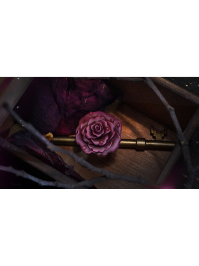 Кольцо "Осенняя роза и хрусталь росы" с капельками