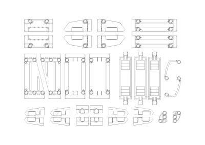 Комплект оригинальных панелей LEGO Technic 31 шт., White