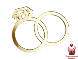 Акриловое украшение Свадебные кольца МИНИ, 5х4см