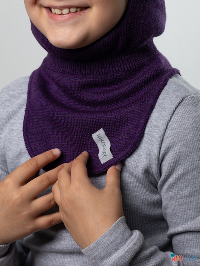 Шапка-шлем 23101-04 с утеплителем, хб подклад, фиолетовый 48-50