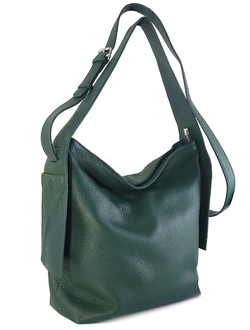 (АРТИКУЛ: 9511/92) СУМКА ЖЕНСКАЯ СРЕДНЕГО РАЗМЕРА, НАТУРАЛЬНАЯ КОЖА, ЗЕЛЕНАЯ "БУТЫЛОЧНОЕ СТЕКЛО", ДВА РЕМНЯ ЧЕРЕЗ ПЛЕЧО