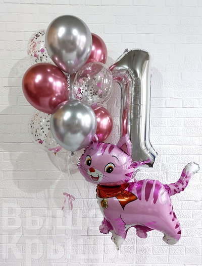 Сет "Котёнок" (10 шариков + 1 цифра)