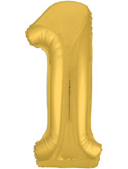 Шар цифра 1 Золотая
