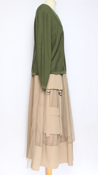 Джемпер тонкий ХЛОПОК "ТРИ ПУГОВКИ"  бежевый, трава, оранжевый  до р.50