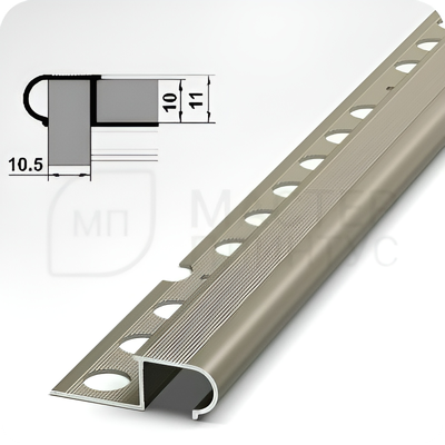 Профиль окантовочный для ступеней из плитки Лука ПУ 08.2700.042л Шампань