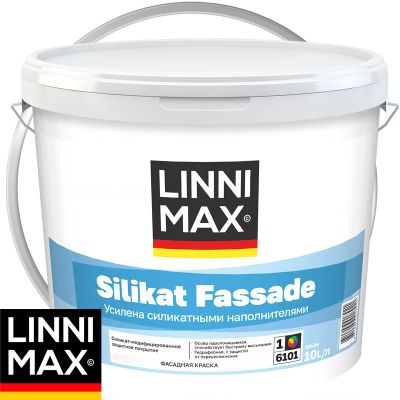 Краска фасадная силикатная LINNIMAX SILIKAT MASTER FASSADE Бесцветная база 3 9,4 л
